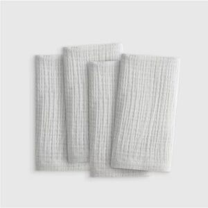 QUINCE Pack Of 4 Organic Airy Gauze Napkins Fog Grey 7066